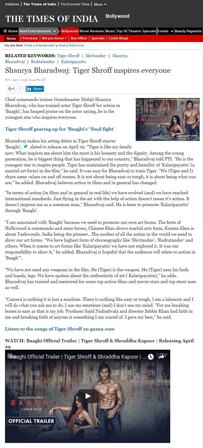 Shaurya Bharadwaj: Tiger Shroff inspires everyone