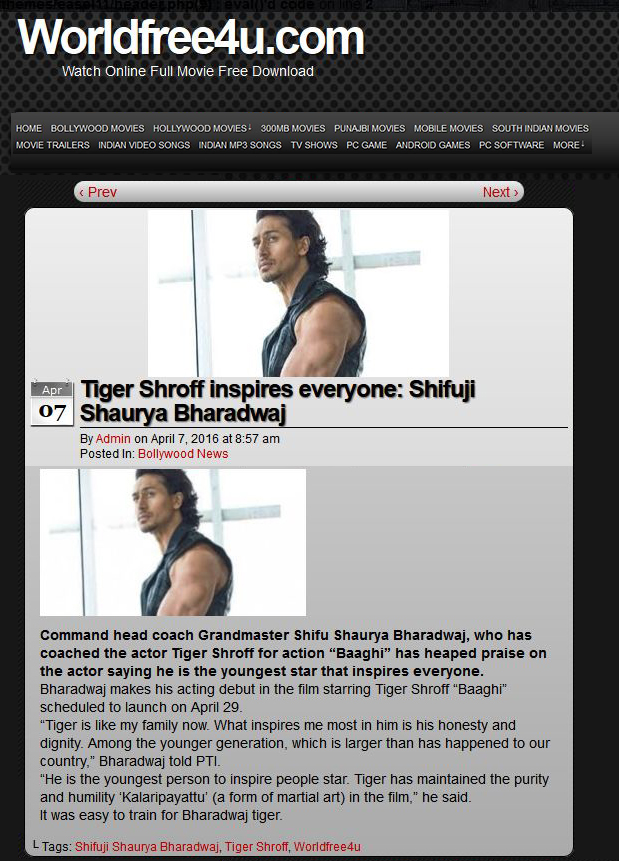 Tiger Shroff inspires everyone - Shifuji Shaurya Bharadwaj